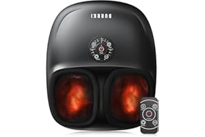 Burrki Foot Massager with Heat for Neuropathy Plantar Fasciitis, Heated Shiatsu Foot Massager with Remote for Home Office Use, Gifts for Dad Mom Men Women, Fits up to Men Size 12