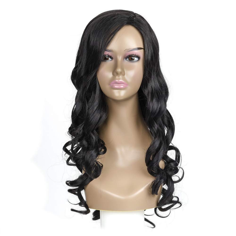 Amazon Com Black Long Curly Wavy Wig Comfortable And Sexy Black