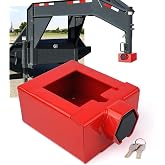 Aupar Patent-Designed Gooseneck Trailer Lock - Fit Most 7-Inch Bottom Plate Couplers, Heavy Duty Lock for Square & Round Trai