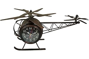 Carina's Collection Antique Brass Helicopter Table Clock