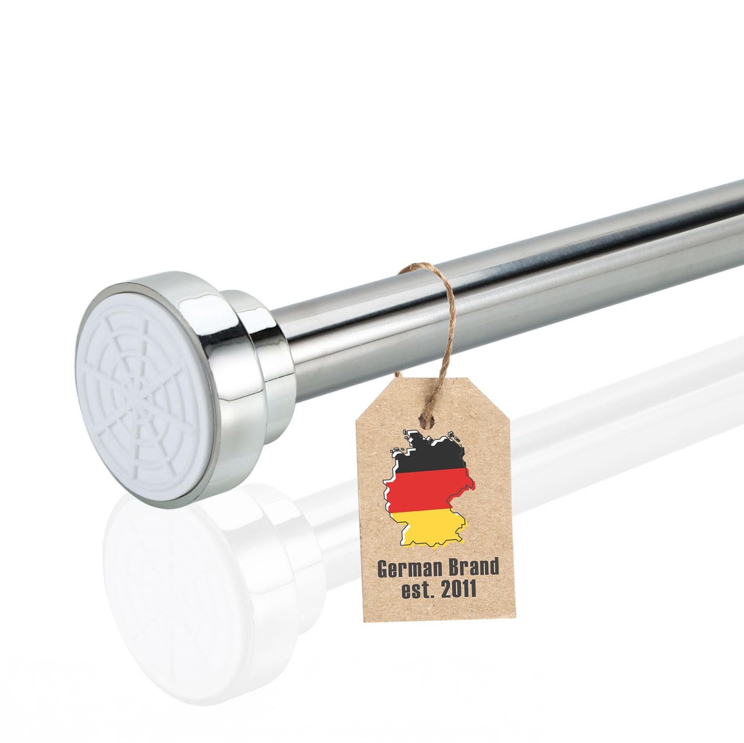 INTIRILIFE telescopic rod in SILVER 81-148 cm- Extendable rod, stainless steel, adjustable, non-slip, versatile without drilling and screwing- Clamp rod shower curtain rod Curtain rod