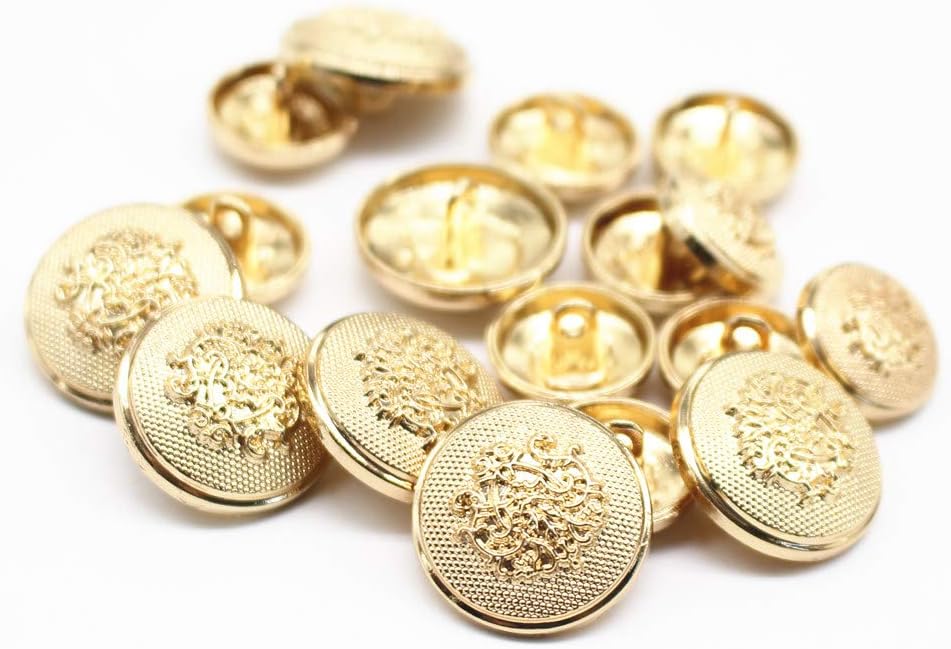 YaHoGa 14pcs Gold Blazer Buttons for Men's Suits Blazers Sport Coats 20mm 15mm Metal Shank Suit Buttons Set for Sewing Coats Suits Blazers (MB20080) - Image 4