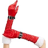 sodknow Long Red Christmas Gloves Women Mrs Claus Christmas Costume Accessory Holiday Party Santa Cosplay Winter-Themed Event