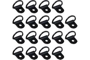 FANJIN Black D Rings Anchor Lashing Ring, D-Ring Tie Downs, for Car Truck Trailer Cargo RV Boats (Black 18 Pcs)
