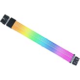 Lian Li Strimer Wireless 8-Pin GPU RGB Power Extension Cable (PW8-1W) | 2.4GHz Wireless Lighting Control, 340mm, 8 Light Guides, Controller Required (Not Included)