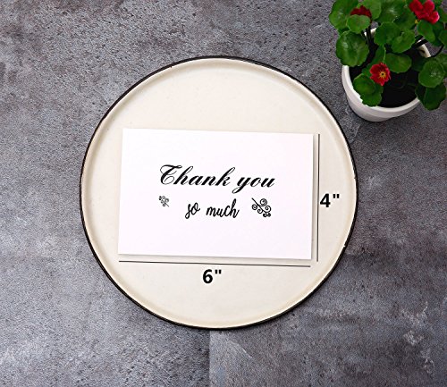 Ohuhu Assorted Thank You Cards, 48 Pack Thank U Greeting Cards Folded Thank You Note Cards of 6 Designs W/ 48 Brown Kraft Paper Envelopes and 48 Pcs Stickers for Wedding, Baby Shower, Graduation - Thumbnail 6