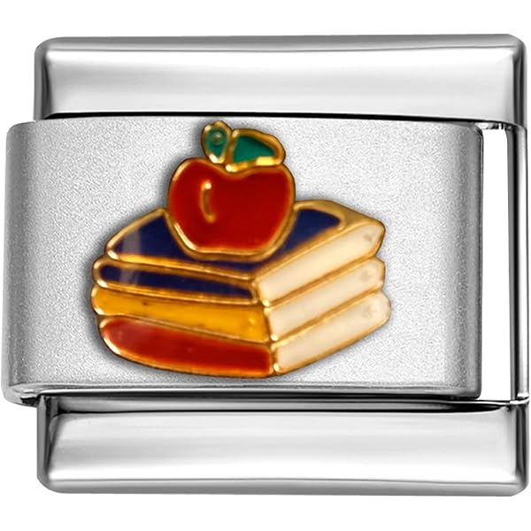 Stylysh Charms Train Caboose Christmas Enamel Link – 9mm Italian Charm Bracelet Charms, Stainless Steel