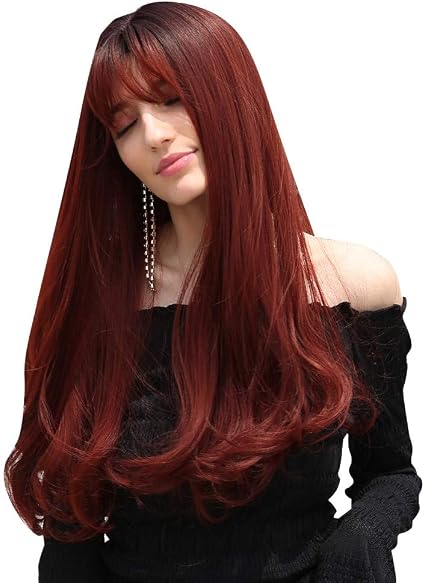Joyjay Wigs For Women Straight Long Hair With Bangs High Quality