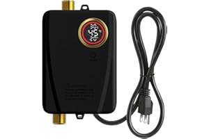 lianfengymx 110V 3000W Tankless Water Heater - Instant On-Demand Hot Water for Sink, Shower, RV, Camping & Indoor Use | Compact Portable Electric Point of Use Heater (Black)