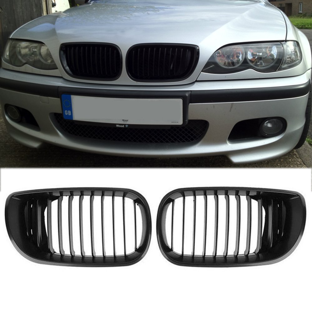 Ricoy Matte Black Kidney Front Grille For E46 3 Series 4 DOOR 4D 2002-2005 LCI Facelift (Matt Black)