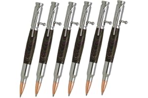 6 Pack 30 Caliber Chrome Bolt Action Pen Kits Bullet Cartridge Hardware Pen Kits Handmade Woodturning Pen Kits (6 Chrome)