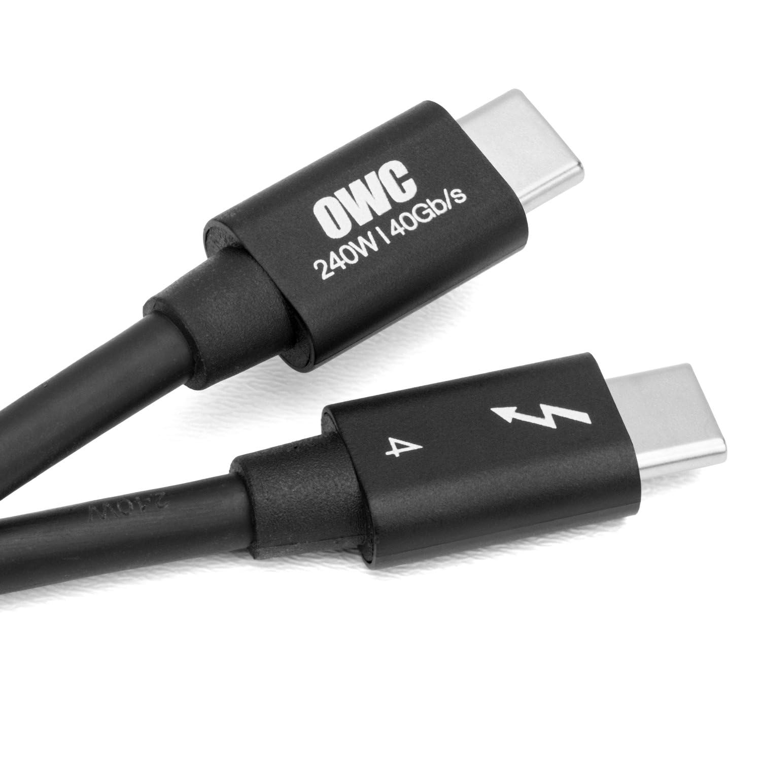 OWC [Intel Certified] 40Gbps Thunderbolt 4 Cable with 8K Video and 240W Charging - Backwards Compatible with USB4 Thunderbolt 3 Cable and USB-C - 3 Year Warranty 2m
