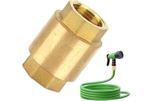 Garden Hose Check Valve - Female Thread Spring Check Valve - Spring Vertical Check Valve Inline Spring Check Valve for Well, 