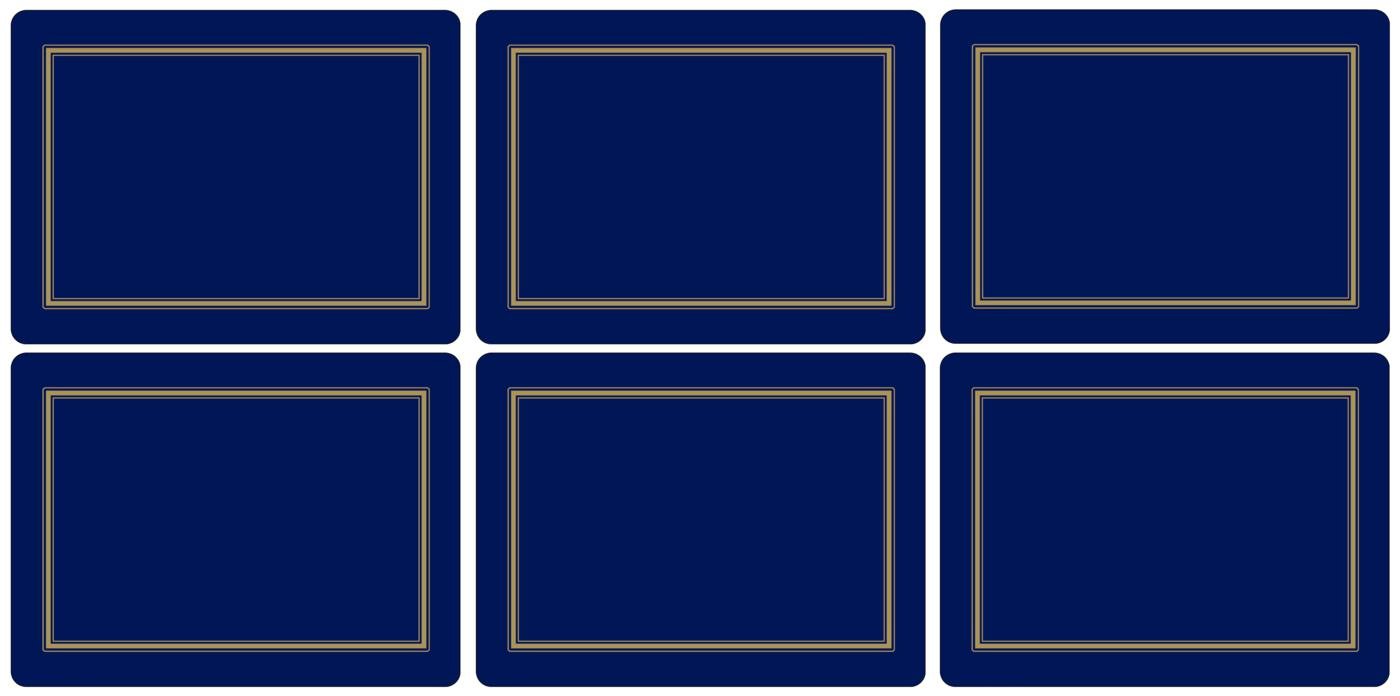 Portmeirion Pimpernel Classic Midnight Placemats, Set of 6,Multi Coloured,30.5 x 23cm