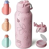 BOTTLE BOTTLE 32oz Insulated Water Bottle Stainless Steel Sport Water Bottle with Straw Dual-use Lid Design for Gym with Pill Box
