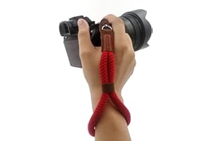 BENOPINION Comfortable Cotton Camera Hand Wrist Strap Rope Compatible for Sony Fujifilm ILCE Nikon DSLR Mirrorless Cameras Safety Tether (Red)