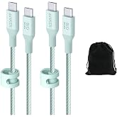 Anker 544 Bio-Nylon USB-C to USB-C Cable 10FT, Eco-Friendly Fast Charging Cable, Supports 140W PD for Laptops, Tablets, and Smartphones, Heavy-Duty- 30,000 Bend Lifespan, Includes Pouch (2, Green)
