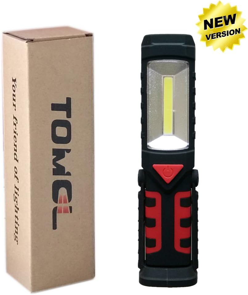 TOMOL Super Bright COB Work Light 250lm Hands free Flashlight Cordless 360 Degree Rotating Hook With Magnet