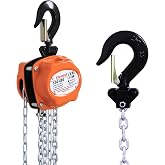 Kivomot Hand Chain Hoist, Manual Chain Block, G80 Chain, 10 ft Lift，550 lb / 0.25 MT