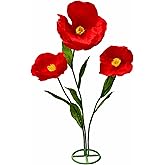 Giant Fake Artificial Flowers Decoracion Set - 5.9 Ft Adjustable Waterproof 3D Paper Faux Large Flowers Decor for Birthday Party Garden Office Home Wedding Christmas Shop Window Display (Red)