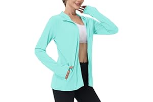 Womens Sun Shirts Full Zip UPF 50+ Protection Hoodie Jacket Long Sleeve Hiking Outdoor Lightweight UPF50+ Jackets