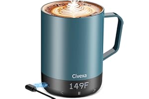 CIVEXA Magnetic Charging Rechargeable Self Heating Coffee Mug, Fast Heating & High Temperature 14Oz APP-Controlled Smart Coffee Cup Warmer, 120 Mins -Hot Up to 149℉ Smart Mug Warmer, Gifts for Women and Men