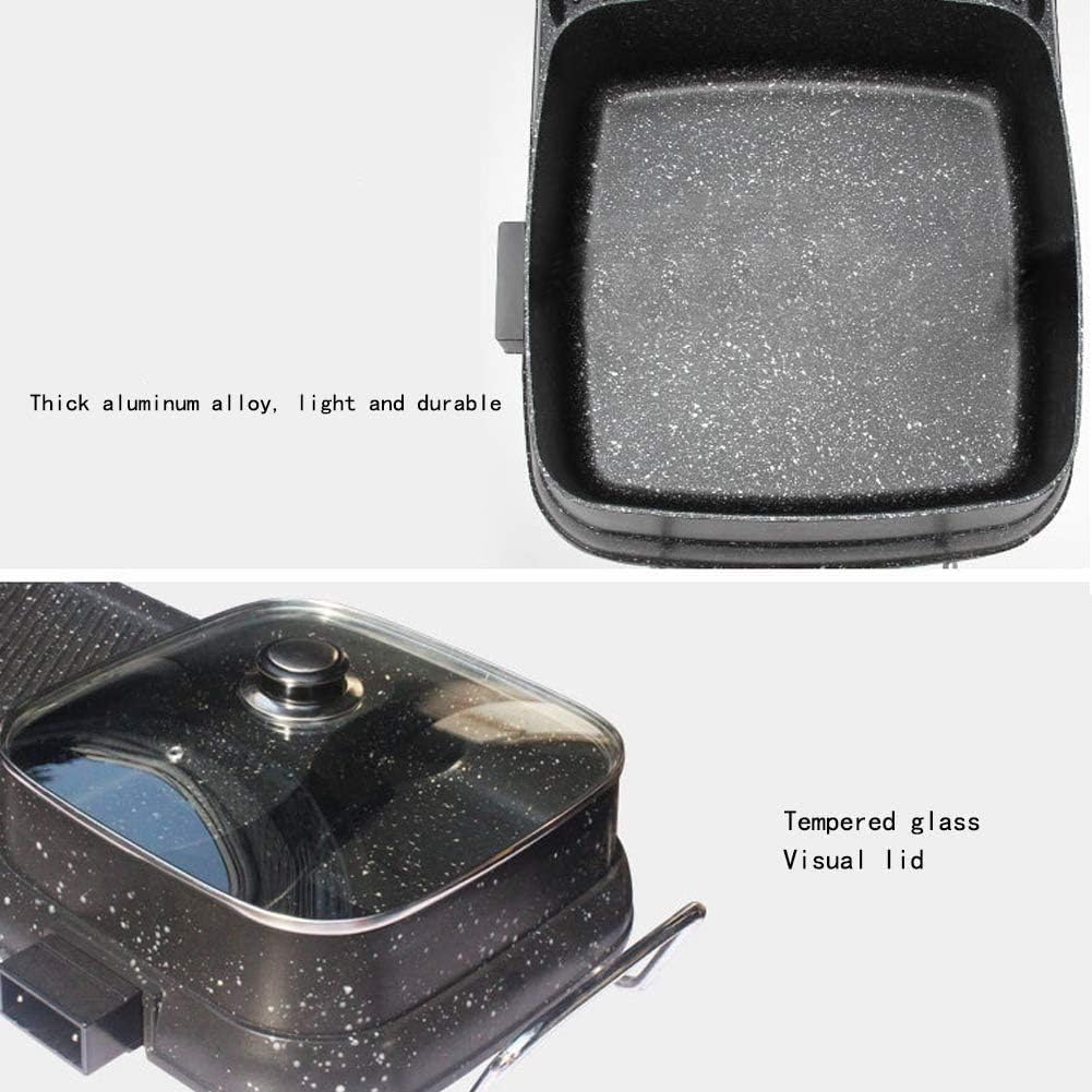 review NOLOGO Barbecue Electric Barbecue Pot with Hot Pot 2-in-1, Indoor/Outdoor Electric Oven/teppanyaki Electric Barbecue Grill/hot Pot, Smokeless Electric Heating Pot