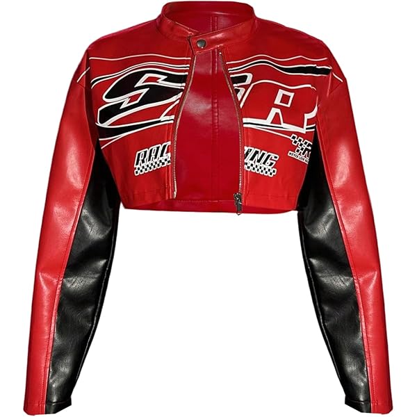 Amazon.com: Women Y2K Cropped Leather Jacket Sexy Korean Zipper