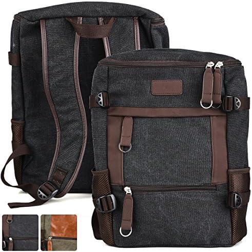 Alphaspek Modern Laptop Backpack Case Simple Casual Canvas Knapsack for Vizio CT15 Thin+Light, CN15, Sleek Grey