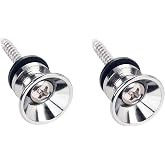 Banworks Guitar Strap Buttons Metal End Pins with Mounting Screws | Guitar End Pins for Acoustic/Electric Strat Tele Guitars JT/BDK-01 Pack of 2 Chrome
