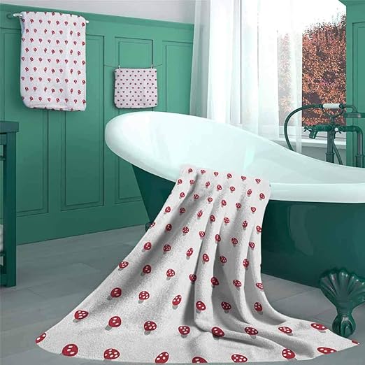 Amazon.com: Mushroom 3 Piece Bath Towel Set, Dotted Cute ...