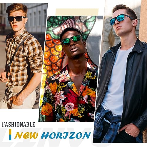LINVO Polarized Sunglasses for Men and Women Driving Sunglasses UV Protection 100% Square Shades