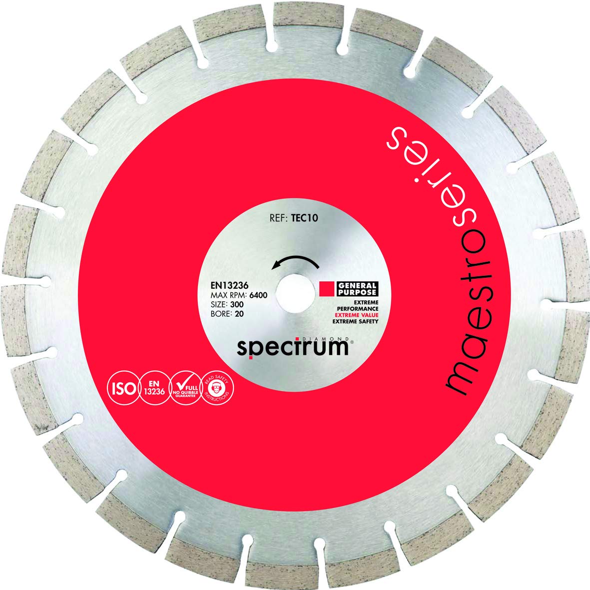 Spectrum 10mm General Purpose Diamond Blade - 300/20mm