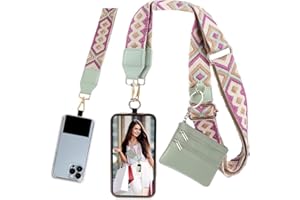 BAELEEGA Phone Strap with Zippered Pouch, Universal Phone Lanyard Crossbody Wrist Strap with Wallet