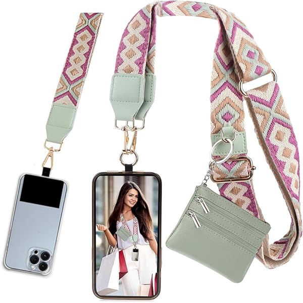 Amazon.com: Yicengy Phone Strap with Zippered Pouch