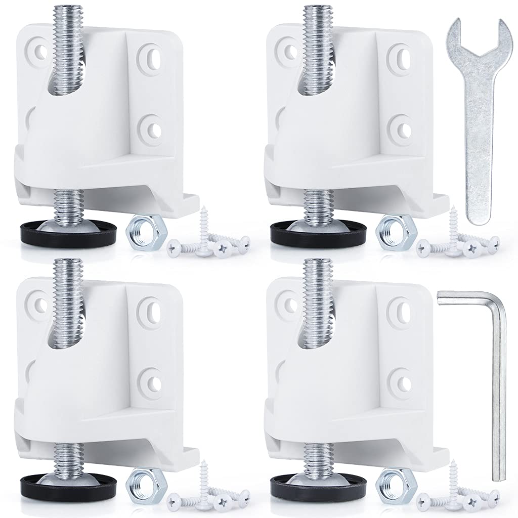Skelang 4-Pack Furniture Levelling Feet, Lifting Leveller with Lock Nut and Screws, M10 Adjustable Feet for Workbench, Cabinet, Table, Each Loading Capacity 600Lbs (White)