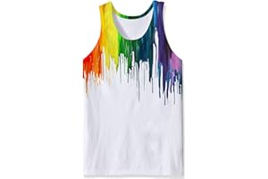 Loveternal Mens 3D Print Tank Top Summer Casual Novelty Polyester Gym Workout Bodybuilding Tank Tops