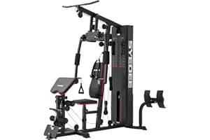 syedee Home Gym, Multifunctional Home Gym Equipment, Home Gym Station with 150LBS Weight Stack, Exercise Equipment for Full Body Strength Training