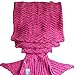 DDMY Mermaid Tail Blanket For Kids Teens Adult Handmade Wave Mermaid Blankets Crochet Knitting Blanket Seasons Warm Soft Living Room Sleeping Bag Best Birthday Christmas gift 74''x35''