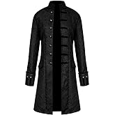 H&ZY Men Steampunk Vintage Jacket Halloween Costume Retro Gothic Victorian Frock Coat Uniform