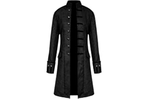 H&ZY Men Steampunk Vintage Jacket Halloween Costume Retro Gothic Victorian Frock Coat Uniform