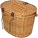 SODIAL Vintage Wicker Bicycle Basket with Folding Lid & Leather Strapsthumb 2