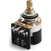 CTS 500k Push/Pull Potentiometer for Guitar - Push Pull Pot, Short Split Shaft, Audio Taper, DPDT, Coil Split, 10% Tolerance