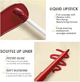 HQDA 6Pcs Matte Liquid Lipstick Lip Liner Set Nude Waterproof Non-Stick view 5