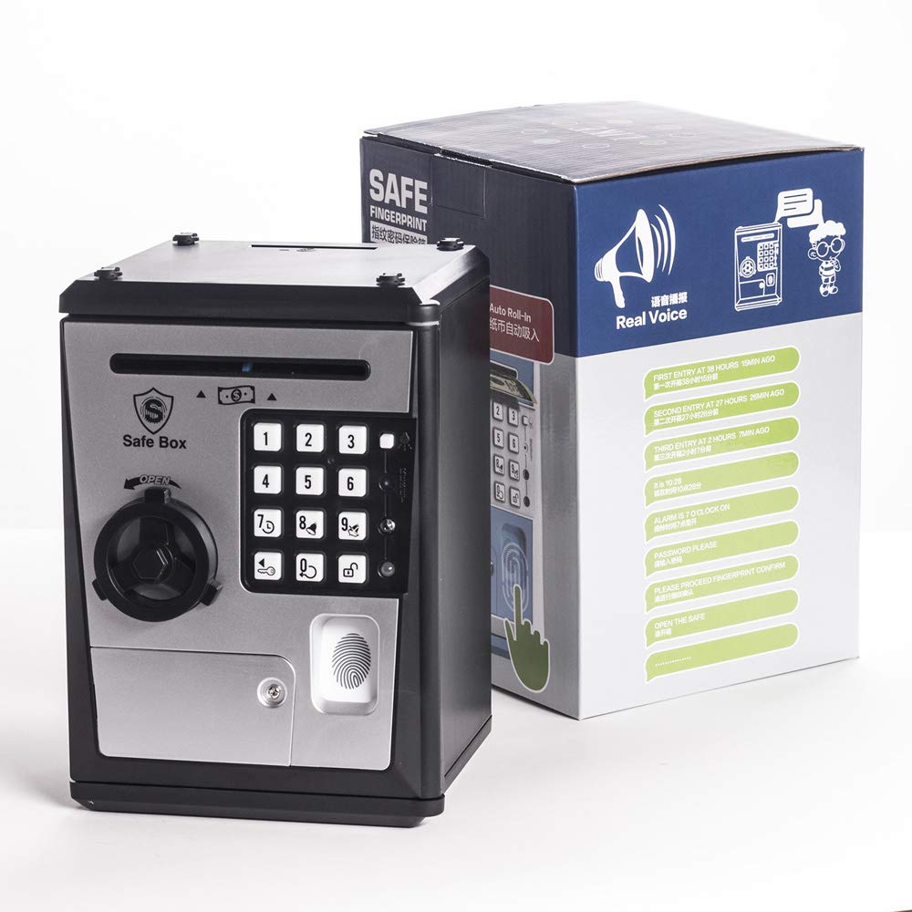 Toy Piggy Bank Safe Box Fingerprint ATM Bank ATM Machine Money Coin Savings Bank for Kids