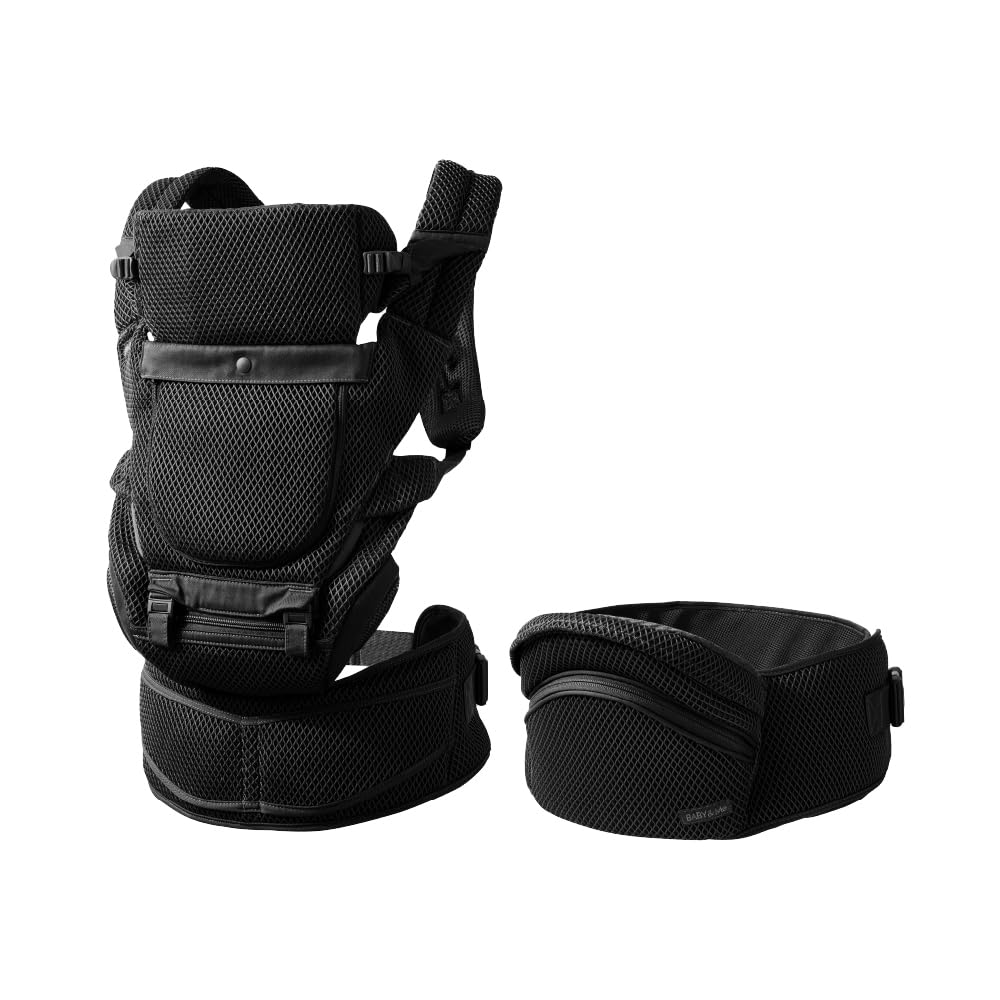 BABY&Me （ベビーアンドミー） Beren firstセット ブラック BM-10-03 抱っこ紐 新生児から使える ヒップシート付抱っこ紐 首座り前 人間工学 メッシュ 多機能 ベビーキャリア ヒップシートキャリア商品画像