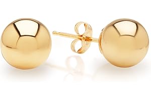 Oliver & Navy 14k Gold Ball Stud Earrings For Women Hypoallergenic