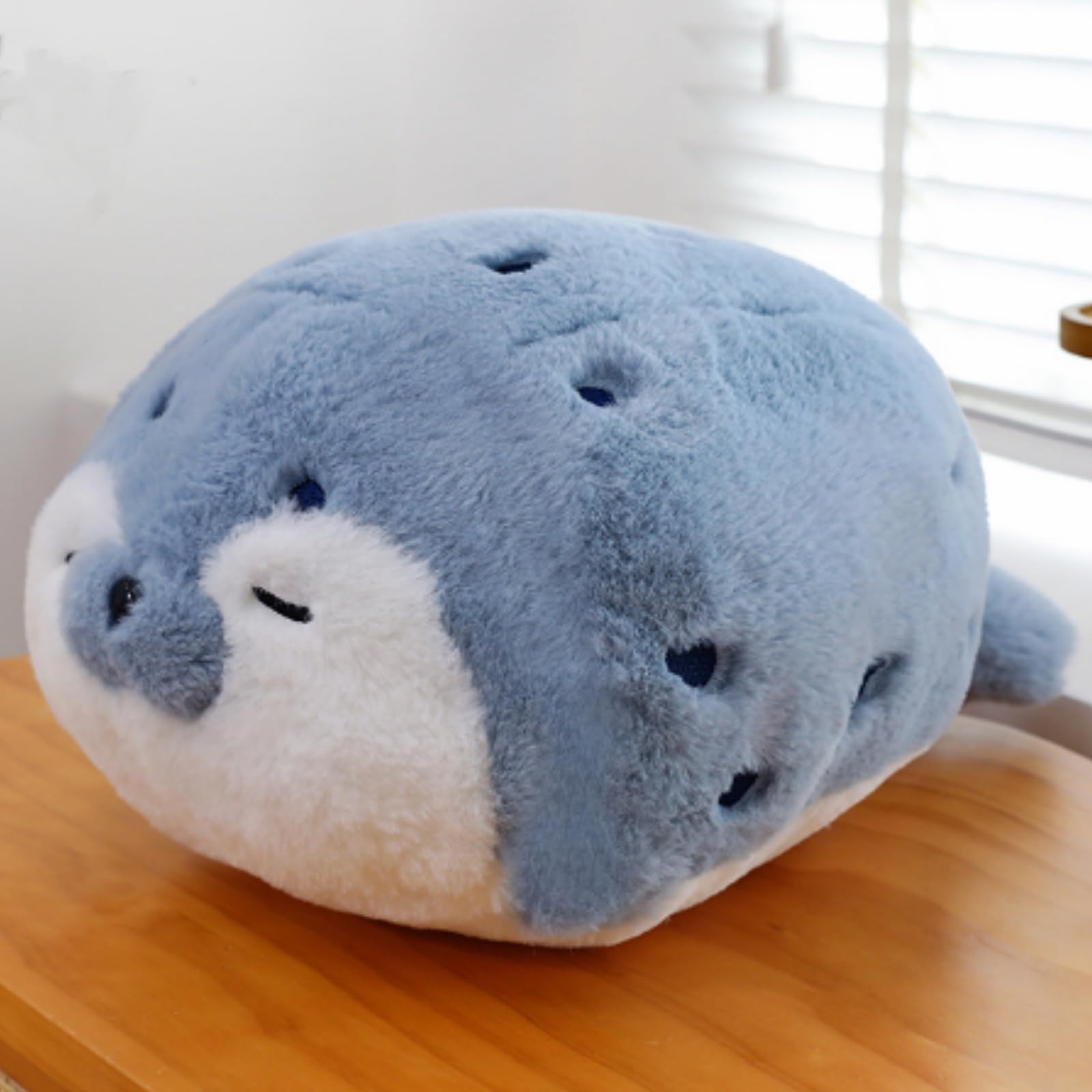 OUKEYI 15.7 inch /40cm Seal Plush Pillow，Chubby Plush Hug Pillow， Soft Seal Stuffed Animal Toy， for Boys Girls, Kids Gifts for Birthday,Valentine,Christmas (Blue)