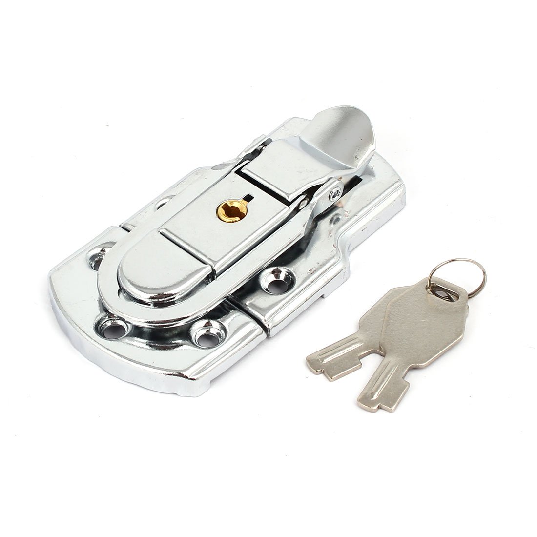 sourcingmap Wood Box Case Toolbox 3.5-inch Spring Loaded Toggle Latch Catch Hasp w Keys