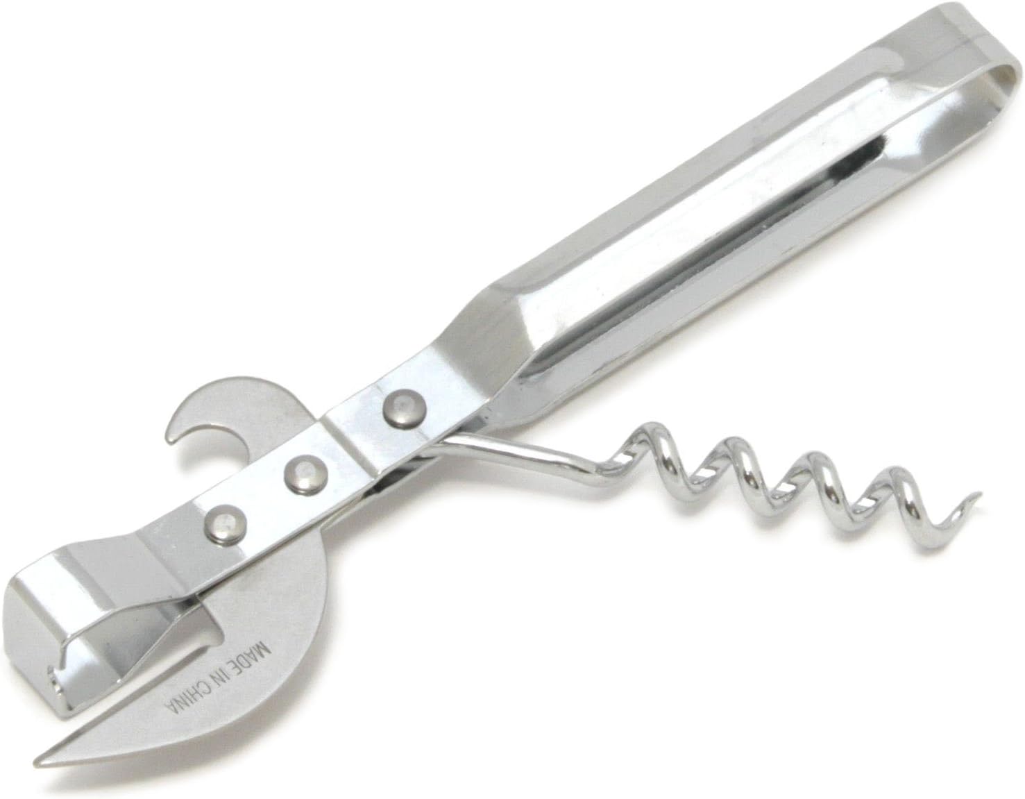 Chef Craft 3-in-1 Can Opener, Cork Screw, and Bottle Opener | All Metal Construction